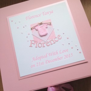 Keepsake box adoption knitted jumper & name