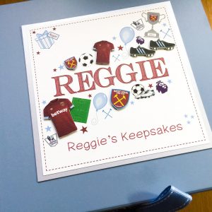 Keepsake box mens name & football team