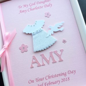 Christening dress and name pink