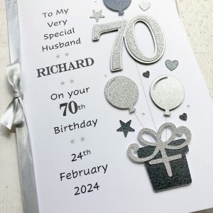 Mens exploding parcel & number silver
