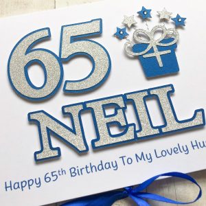 Mens landscape name number & gift blue