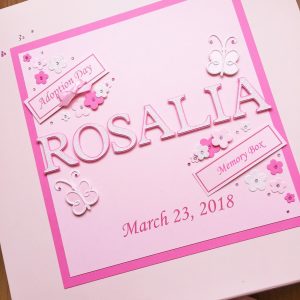 Keepsake box adoption name with tag messages pink Keepsake box adoption name with tag messages pink