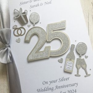 Anniversary cut out number silver