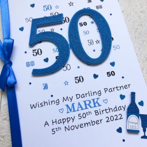 Mens multi numbers & champagne blue